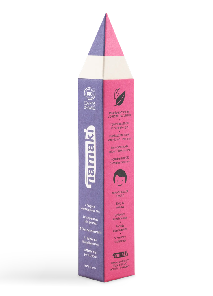 Schminkstifte für KinderFein • 4 Farben • Violett - Fuchsia - Rosa - Weiß**