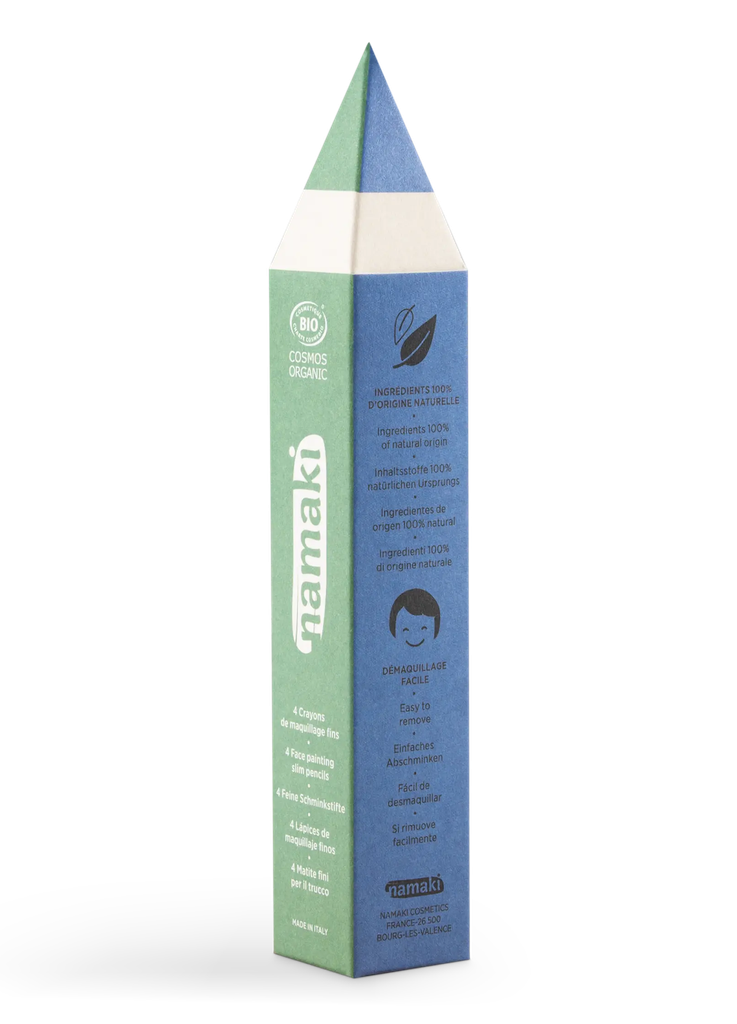 Set of 4 Face painting slim pencils - Yellow/Green/Blue/Red**