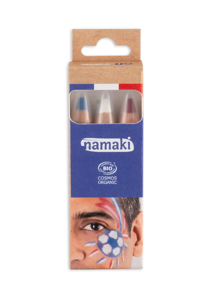 Set of 3 Supporter Face Painting Pencils - Blue-White-Red**