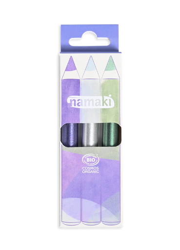 [110138] Kinderschminkstifte Glitzer - Jumbo - Violett-Silber-Grün**