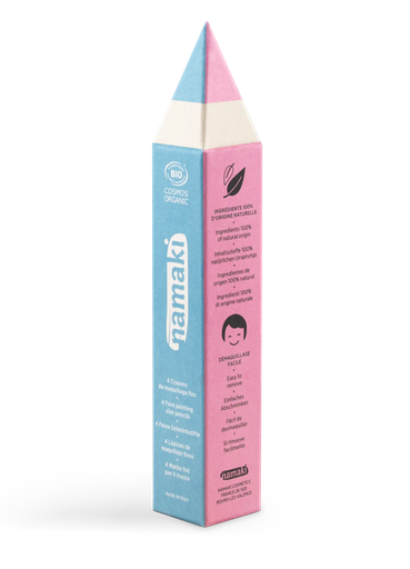 [110139] Schminkstifte für KinderFein • 4 Farben • Gelb - Rosa - Türkis - Weiß**