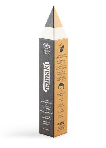 [110141] Set of 4 Face painting slim pencils - Gold/Silver/Black/White**